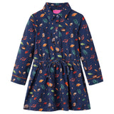 Vidaxl kinderjurk met lange mouwen 116 marineblauw