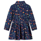 Abito per bambini Vidaxl con maniche lunghe 116 blu navy