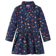 Vidaxl kinderjurk met lange mouwen 140 marineblauw