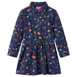 Vidaxl Robe pour enfants à manches longues 140 bleu marine