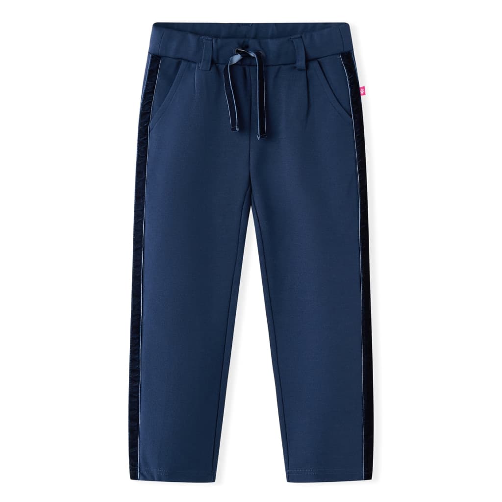 Vidaxl Pantalon pour enfants avec tuyauterie noire 92 bleu marine