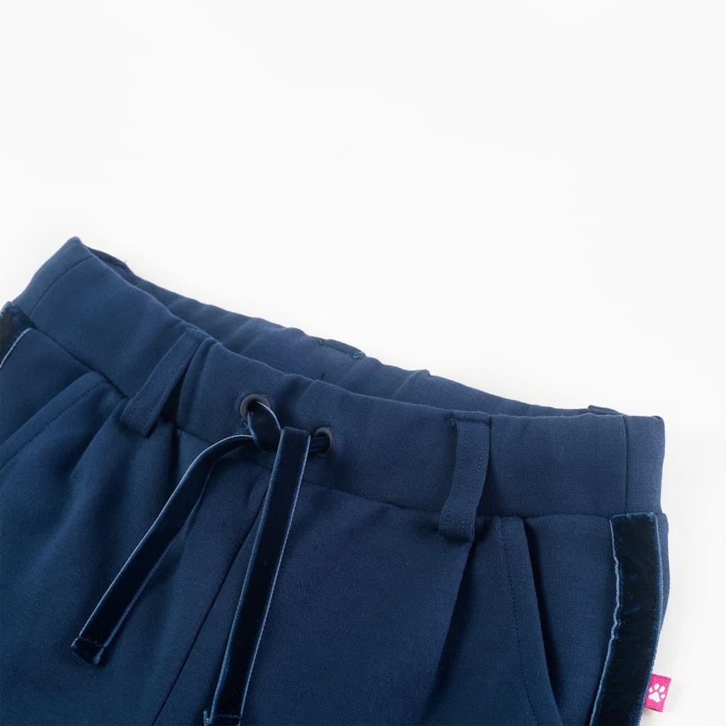 Vidaxl Pantalon pour enfants avec tuyauterie noire 92 bleu marine