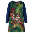 Vidaxl kinderjurk met lange mouwen 104 marineblauw