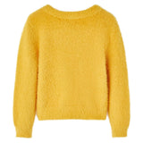 Vidaxl Børns sweater strikket 92 OCHER -farvet