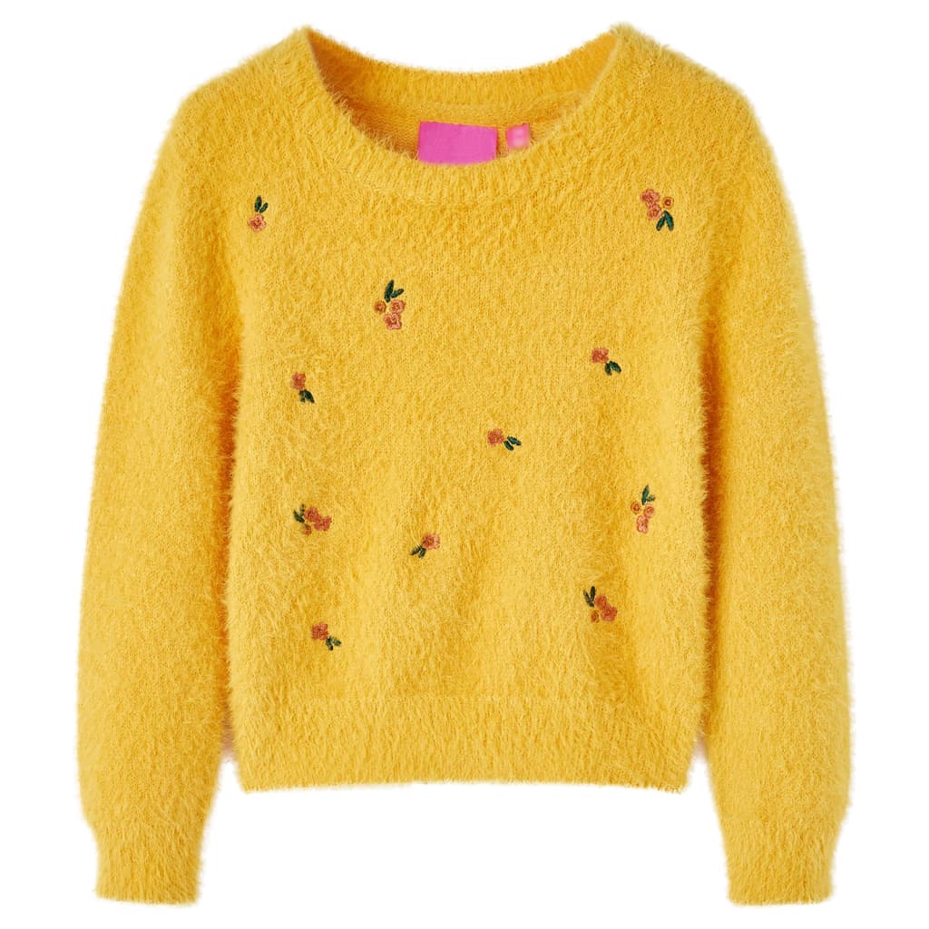 Vidaxl Children's sweater knitted 128 ocher colored