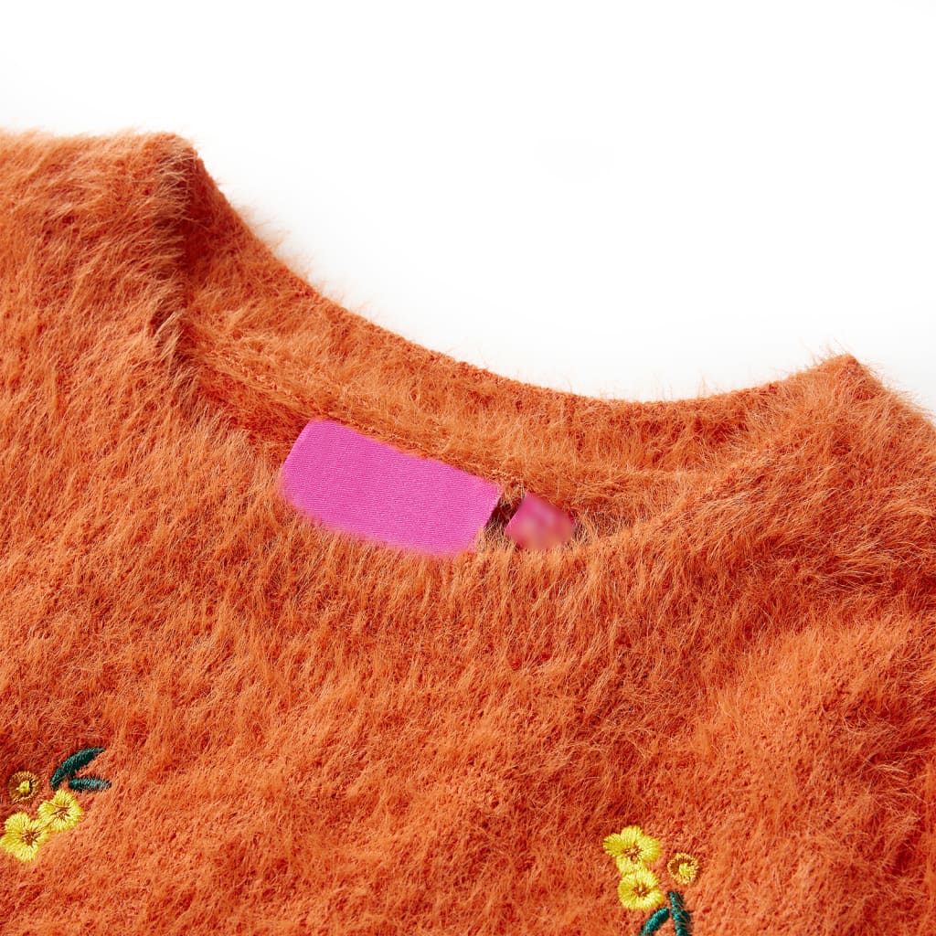 Vidaxl Kinderpullover gestrickt 92 Oranjebruin