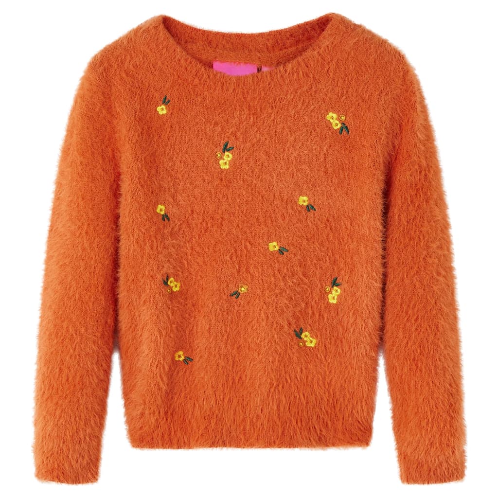 Vidaxl Børns sweater strikket 116 Oranjebruin