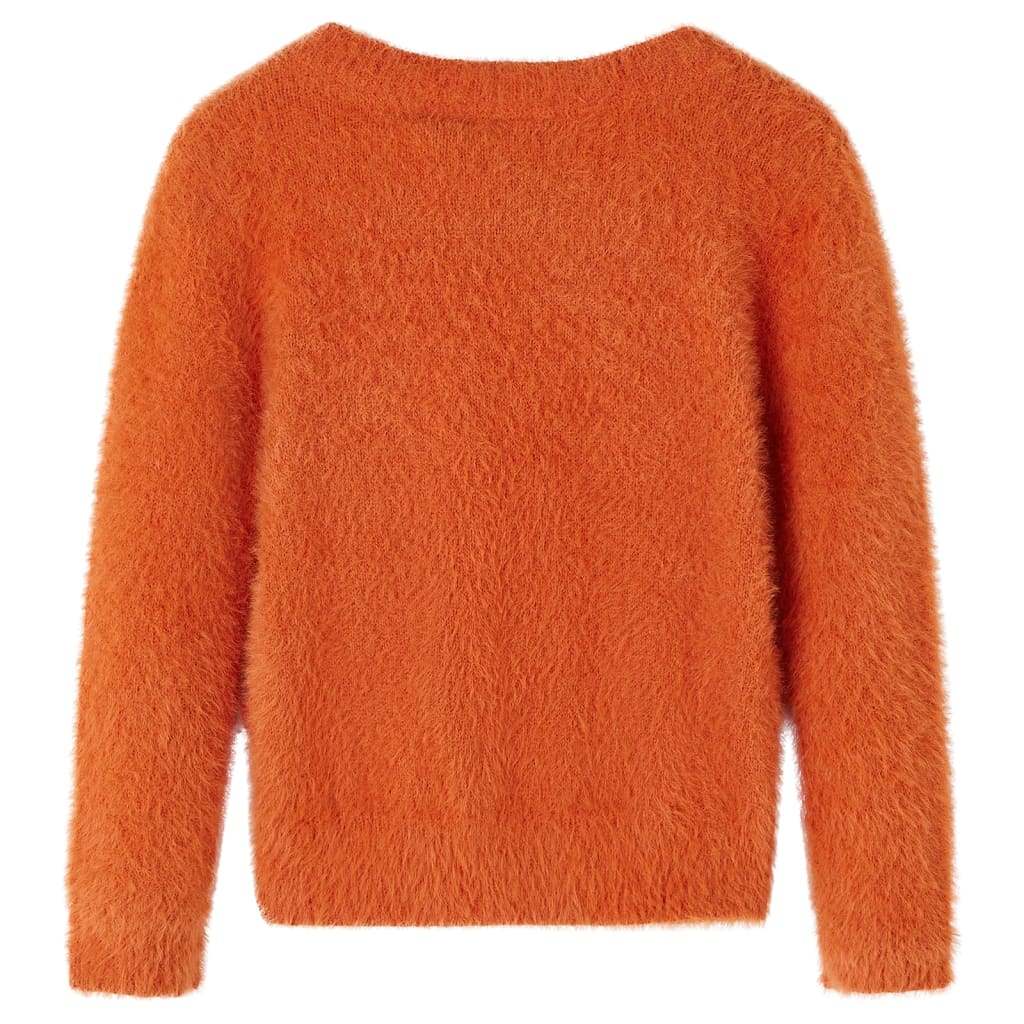 Vidaxl Børns sweater strikket 128 Oranjebruin