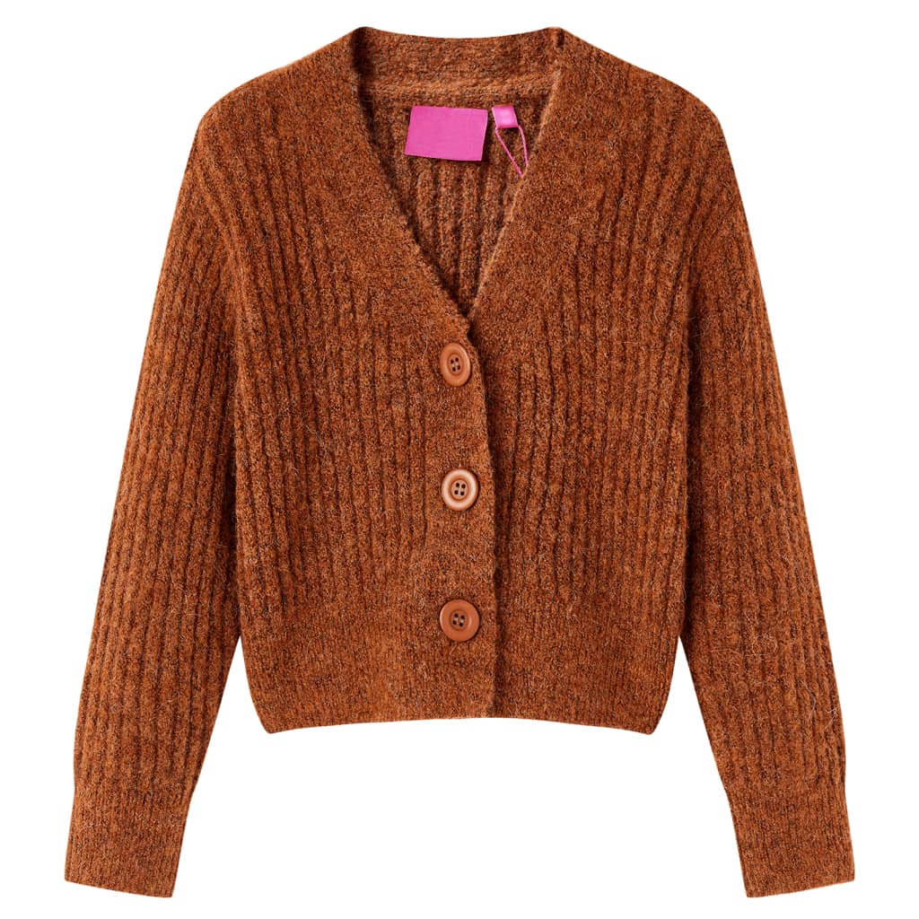 Vidaxl Children's Vest Knitted 104 Cognac colored