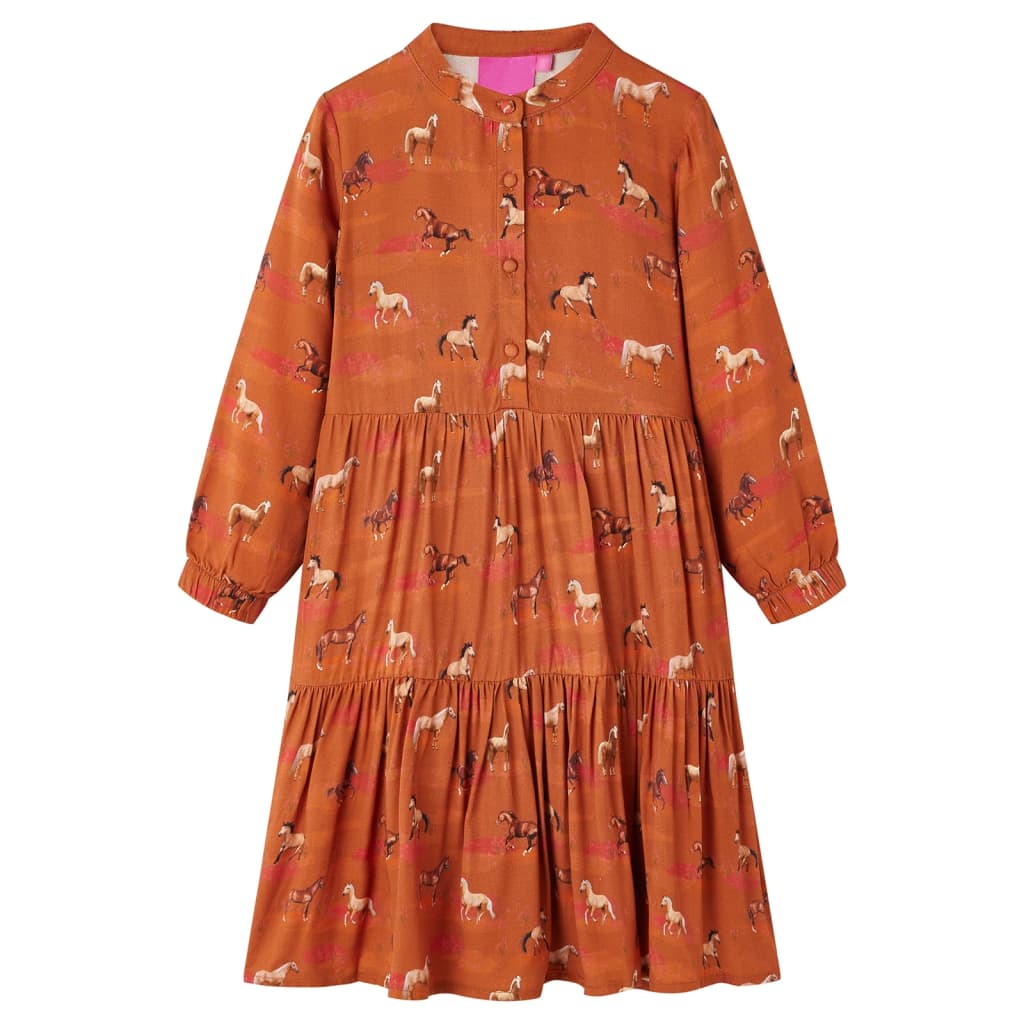 Vidaxl Children's Dress 92 Cognac -Colored