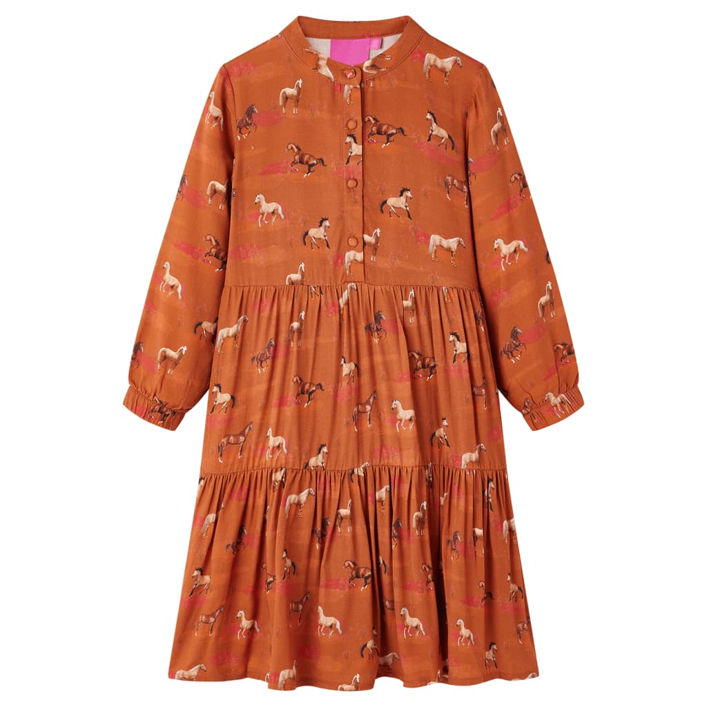 Vidaxl Children's Dress 116 Cognac colored