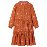 Vidaxl Kinderkleid 116 Cognac gefärbt