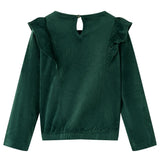 VidaXL Kinderblouse met ruches 104 donkergroen