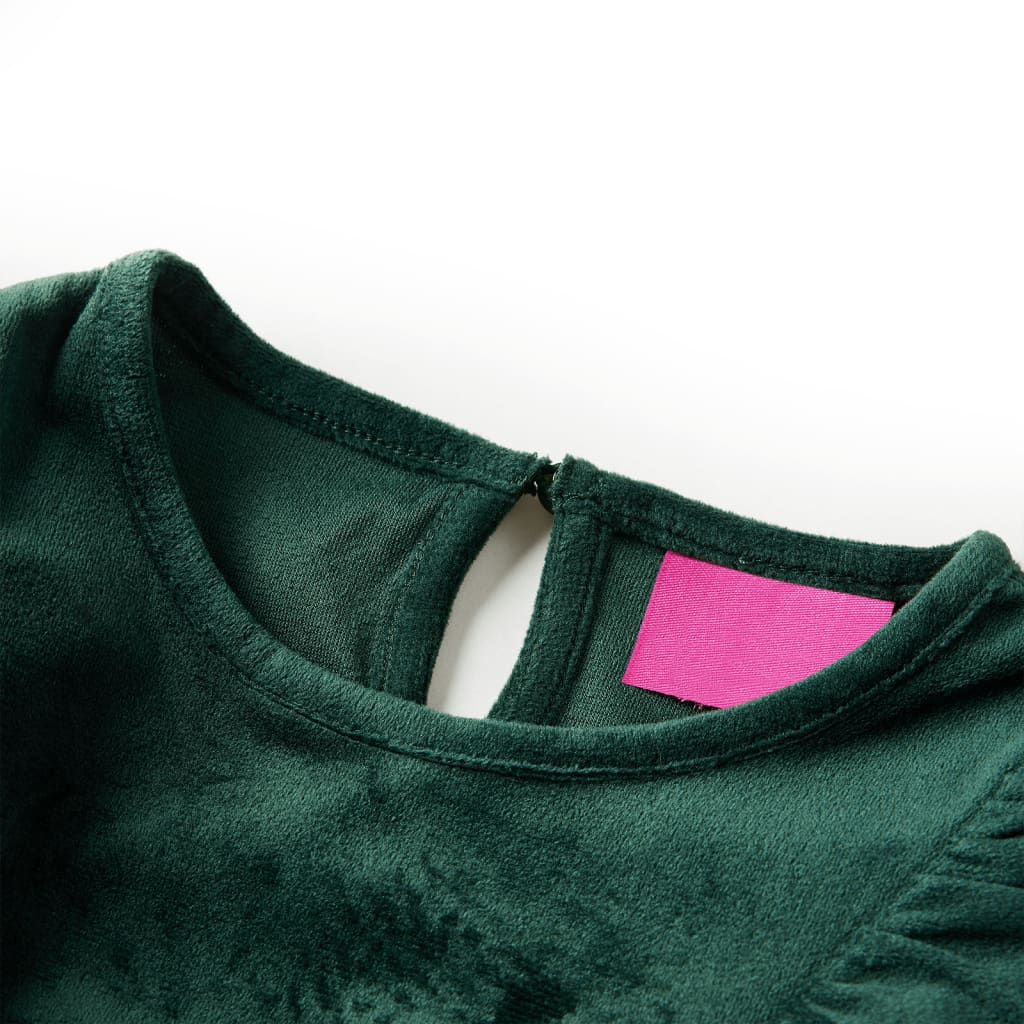 Vidaxl Blusa para niños con volantes 140 Dark Green