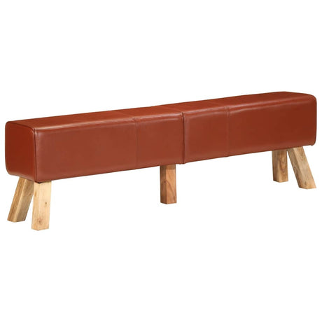 Vidaxl gymbok 160 cm echt leer bruin