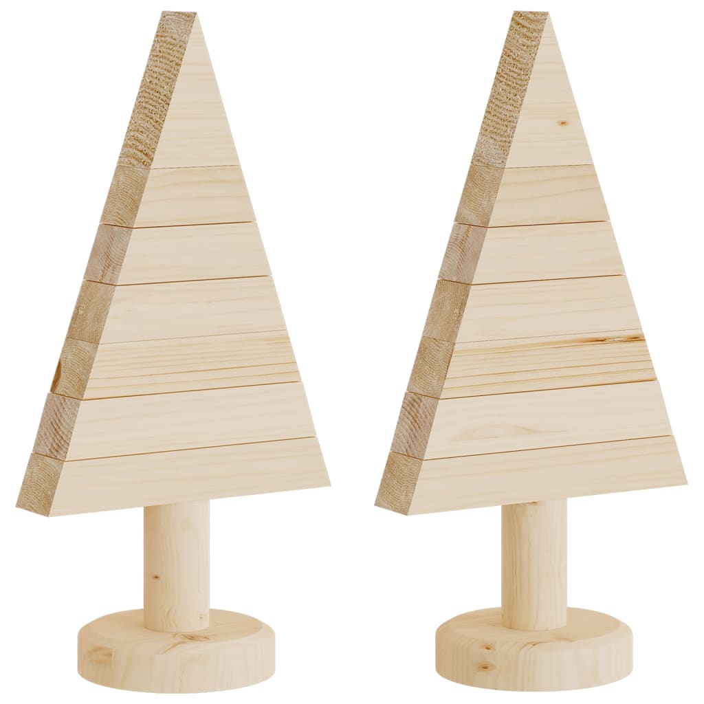 Vidaxl Christmas Decorations Christmas Tree 2 PCS 30 cm Solid Pine