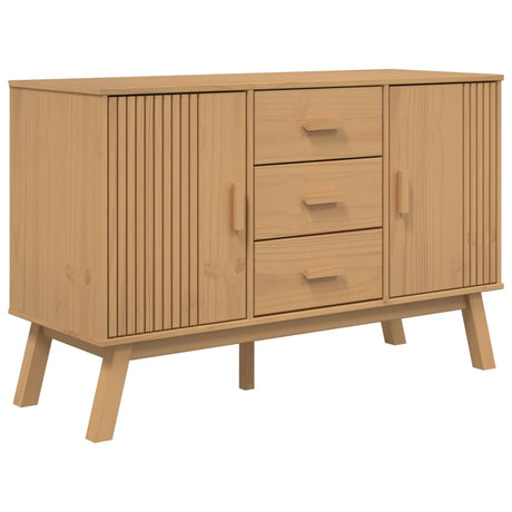 Vidaxl dressoir olden 114x43x73,5 cm massief grenenhout bruin