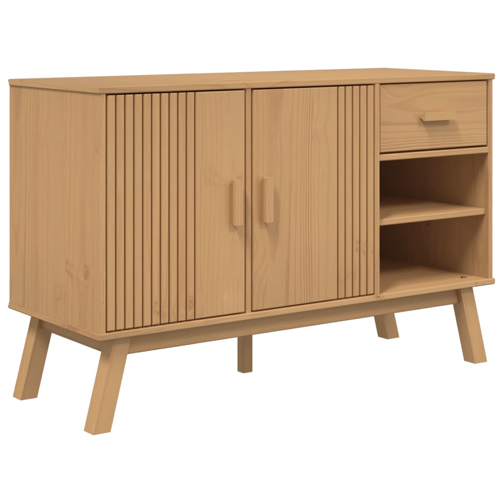 Vidaxl dressoir olden 114x43x73,5 cm massief grenenhout bruin