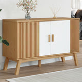 Vidaxl dressoir olden 114x43x73,5 cm massief grenenhout wit en bruin