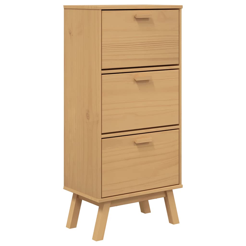 Vidaxl Shoe cabinet Olden 55x35x120 cm pine wood brown