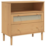 Vidaxl dressoir senja rattan-look 80x40x80 cm massief grenenhout bruin