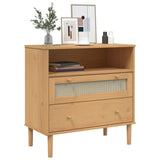 Vidaxl dressoir senja rattan-look 80x40x80 cm massief grenenhout bruin
