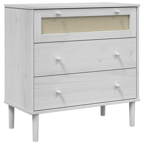 Vidaxl ladekast senja rattan-look 80x40x80 cm massief grenenhout wit