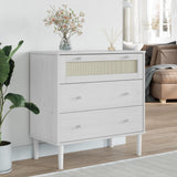 Vidaxl ladekast senja rattan-look 80x40x80 cm massief grenenhout wit