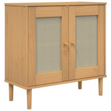 Vidaxl dressoir senja 80x35x80 cm rattan look massief grenenhout bruin