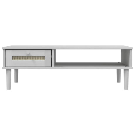 Vidaxl salontafel senja 100x55x33 cm rattan-look massief hout wit