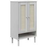 Vidaxl Shoe Cabinet Senja 59.5x35x107 cm Rattan Look Pine White White