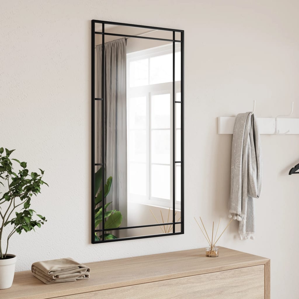 Vidaxl Wall Mirror Rectangular 50x100 cm Iron Black