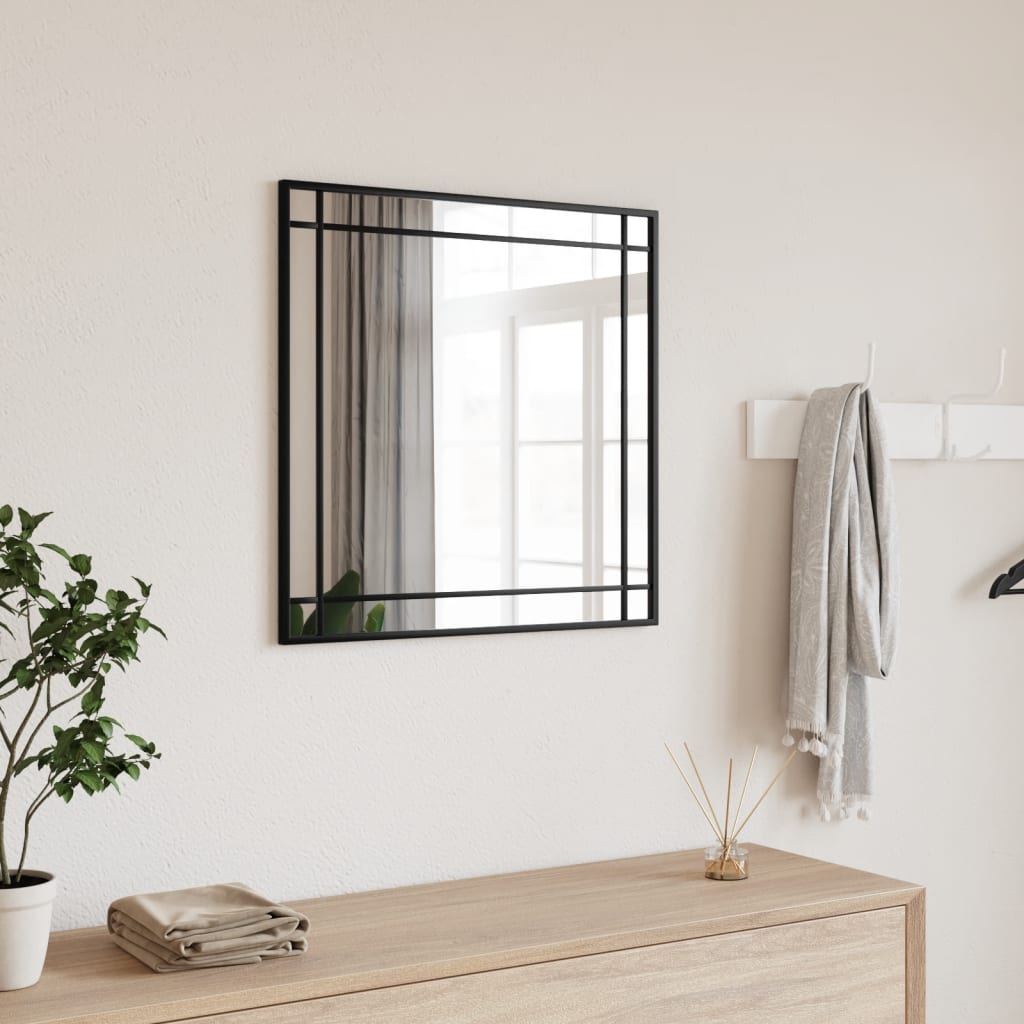 Vidaxl Wall Mirror Square 50x50 cm Iron Black