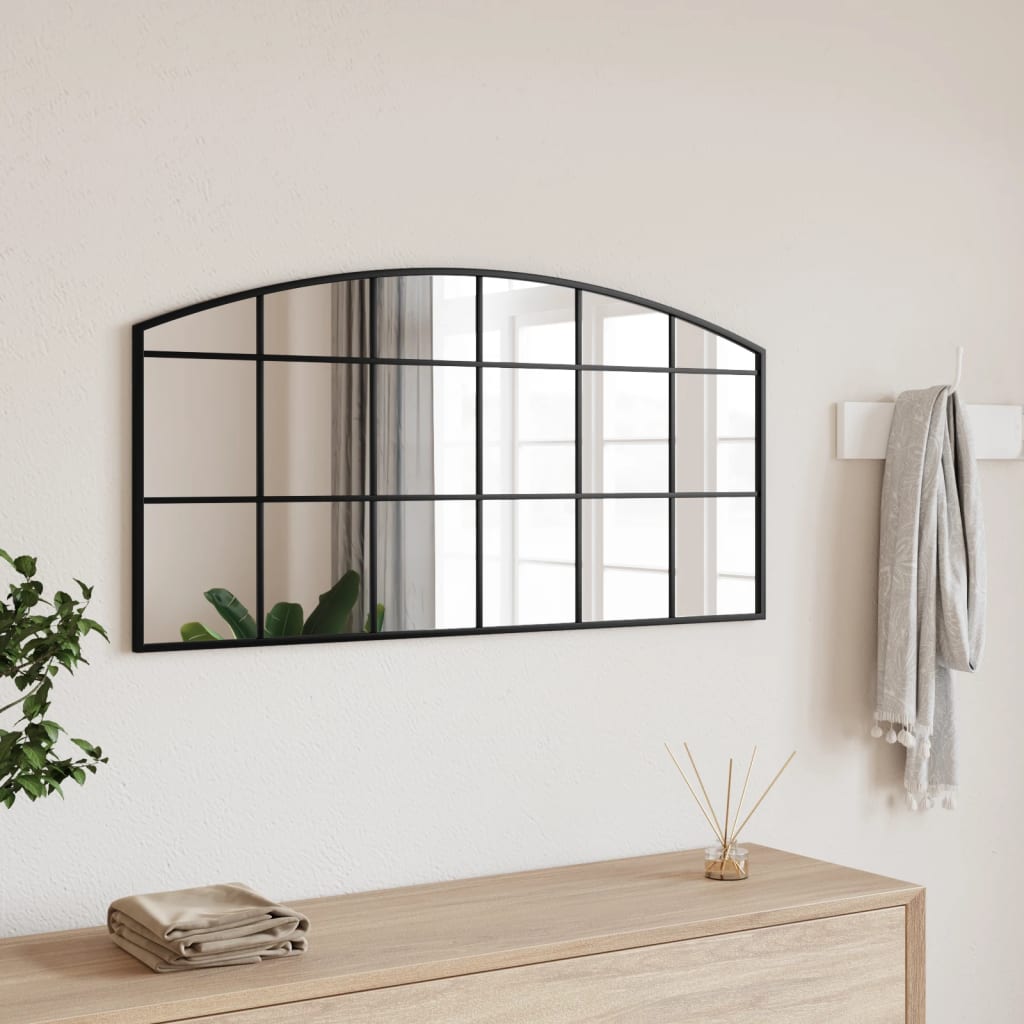 Vidaxl Wall Mirror Boog 100x50 cm Iron Black