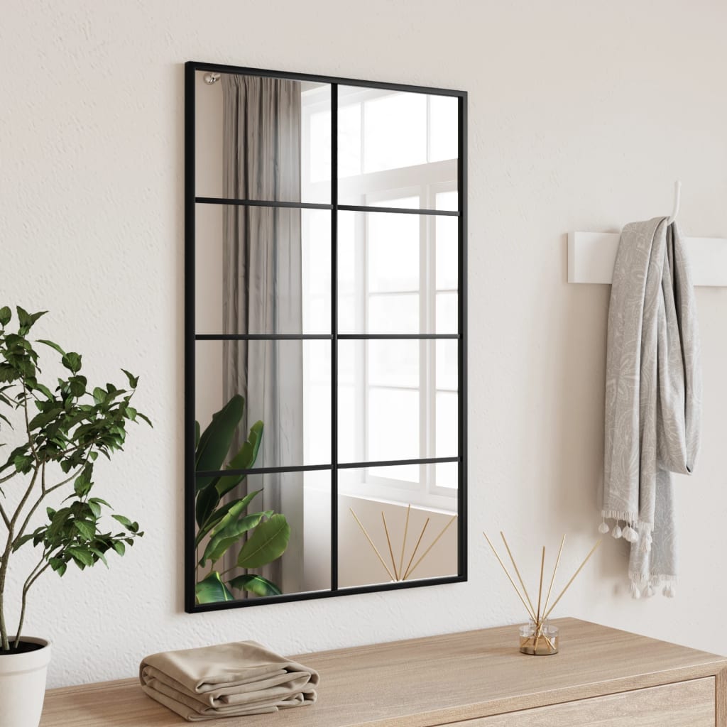 Vidaxl wall mirror rectangular 50x80 cm iron black