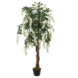 Vidaxl Artificial Plant Wisteria 1260 lämnar 180 cm grönt och vitt