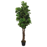 Vidaxl Kunstig plante Figtræ 134 forlader 120 cm grøn