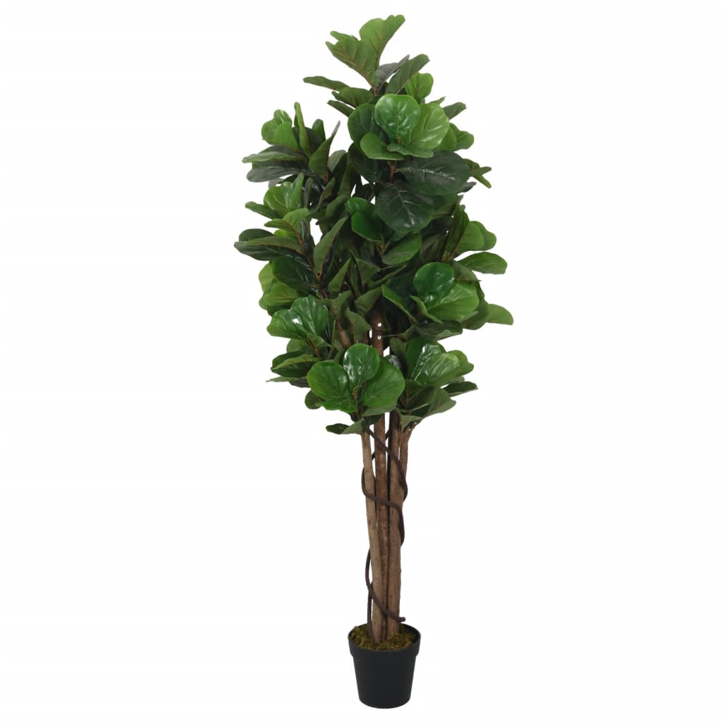 Vidaxl Umetna rastlina Fig drevo 134 listi 120 cm zelena