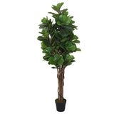 Vidaxl Planta Artificial Fig Árbol 180 Hojas 150 cm Verde