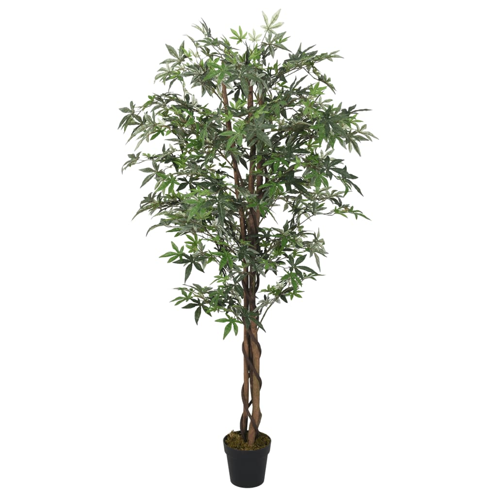 Vidaxl Artificial Plant Maple Tree 336 Leaves 120 cm Green