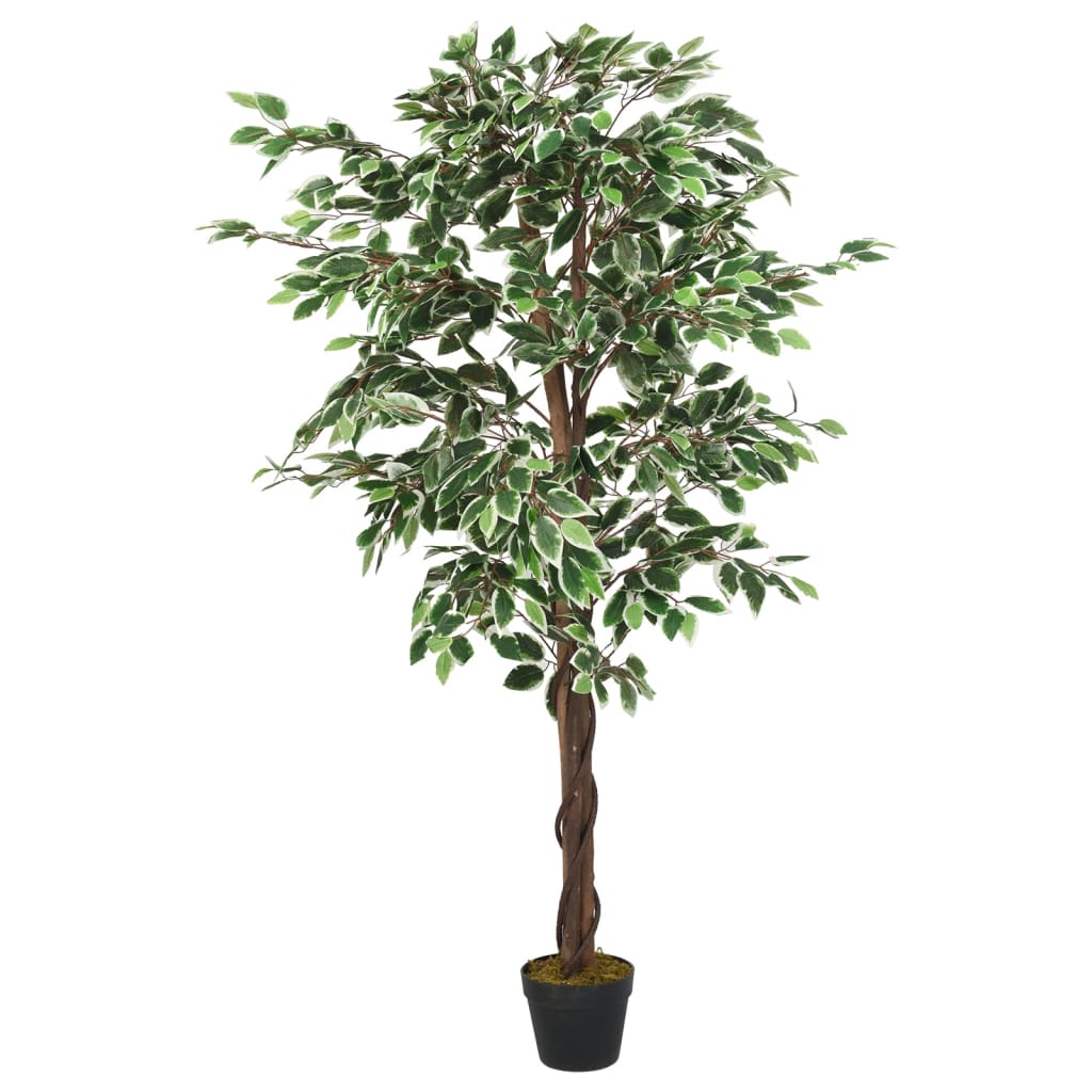 Vidaxl sztuczna roślina Ficus 630 liście 120 cm zielony