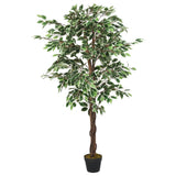 Vidaxl kunstig plante ficus 630 blader 120 cm grønn