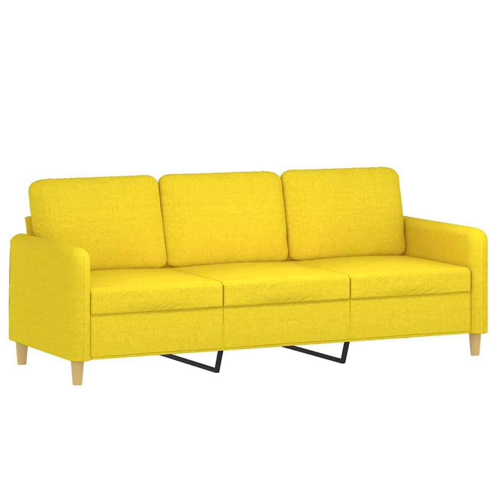Vidaxl driezitsbank 180 cm stof lichtgeel