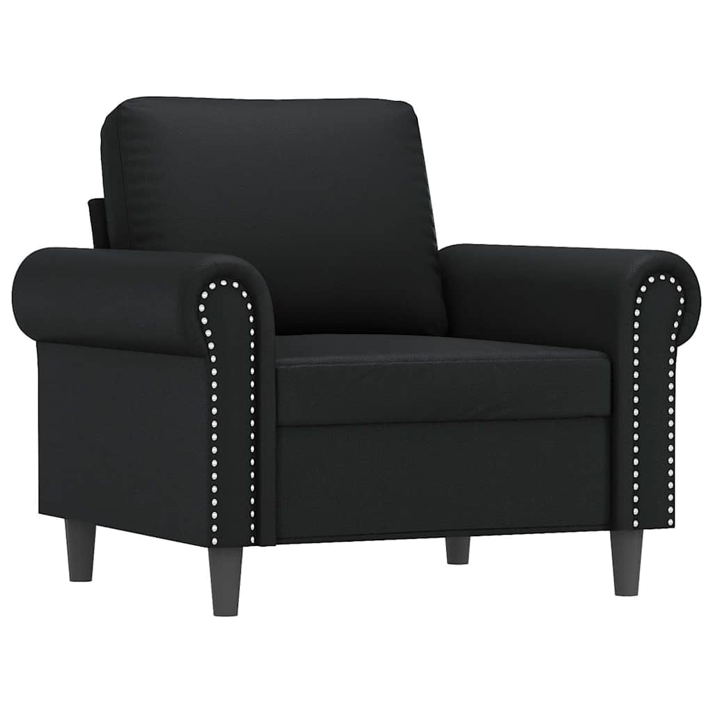 Vidaxl fauteuil 60 cm kunstleer zwart