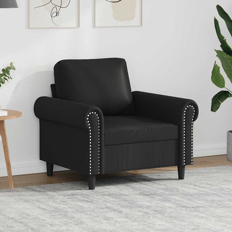 Vidaxl fauteuil 60 cm kunstleer zwart