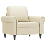 Vidaxl fauteuil 60 cm kunstleer crèmekleurig