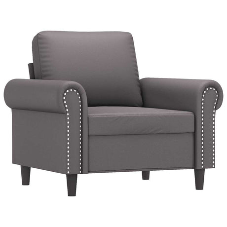 Vidaxl fauteuil 60 cm kunstleer grijs