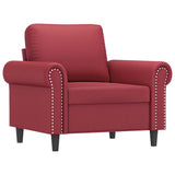 Vidaxl fauteuil 60 cm kunstleer wijnrood