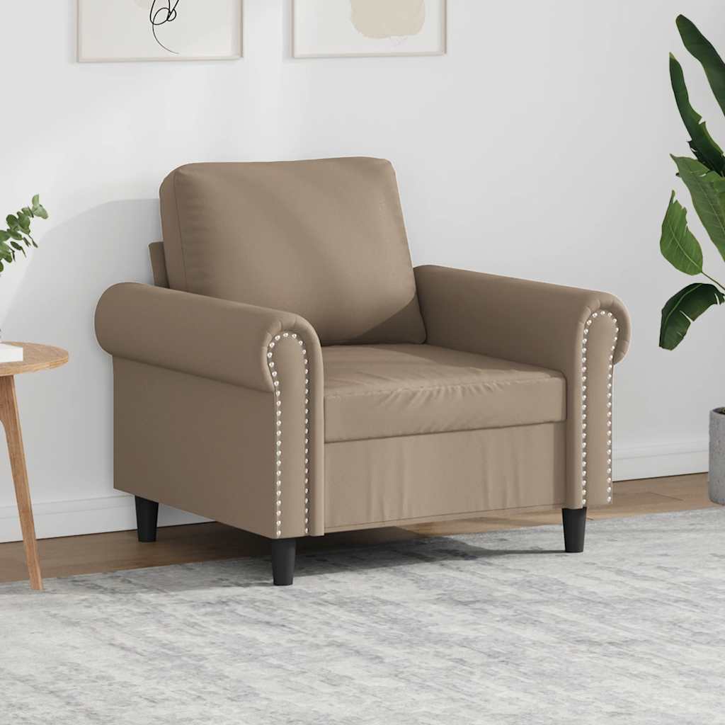 Vidaxl fauteuil 60 cm kunstleer cappuccinokleurig