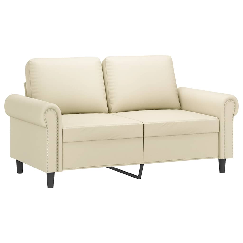 Vidaxl tweezitsbank 120 cm kunstleer crèmekleurig
